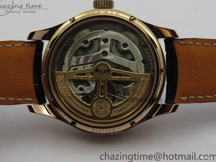 MIROTIME 0129 Elegant Portugieser Perpetual Calendar IW503302 RG V9F 1:1 Best Edition Gray Dial on Black Leather Strap A 7096